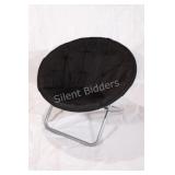 Moon /  Saucer Microsuede Folding Chair in Black