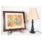 Tom Thomas Reproduction Artwork w Table Lamp