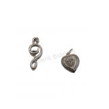Sterling Silver Heart & Musick Note Pendants
