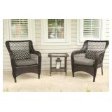 Resin Wicker Outdoor Garden Armchair Set w Table