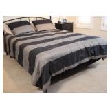 Black Metal Queen Head Board w Comforter Set