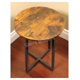Industrial-style Round Accent Side Table