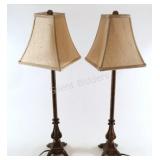 Traditional Pair of Candlestick Buffet Table Lamps