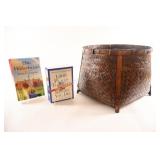 VTG Filipino Igorot Woven Basket w Books