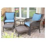 Tuscany II 5 PC WIcker Chair Set w Cushions