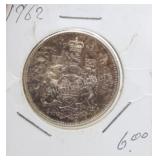 1962 Canadian Silver Fifty Cent Coin