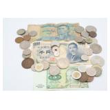 World Banknotes & Assorted Coins - Vintage