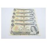 1973 Canadian $1 Banknotes