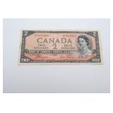 1954 Canadian $2 Banknote w Devil