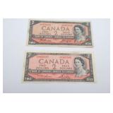 1954 Canadian $2 Banknotes