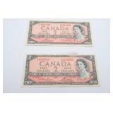 1954 Canadian $2 Banknotes