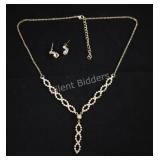 Plated Wedding Cubic Zirconia Jewelry Necklace Set