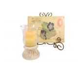 Resin Postal Stamp Post Card Art w Pillar Candle