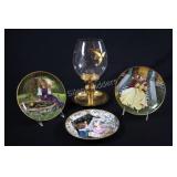 Party Lite Brass Candle Holder w Collector Plates