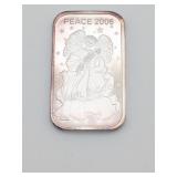 2006 "Peace" Holiday Angel 1 oz .999 Silver Bar