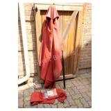 6 ft. x 9 ft. Rectangular Market Umbrella in Red