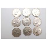 1958 Canadian Silver Quarters