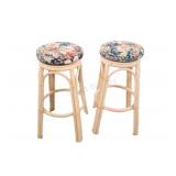 Mid-Century Boho-Chic Bar Stools (1-2)
