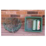Metal Hanging Baskets w Plant Ties & Bulb Basket