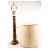 Mid-Century Turned Wood Column Table Lamp