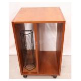 Mid-century Teak Rolling Multimedia Cart & CD Rack