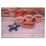 Terra Cotta Plastic Pots w Matching Saucers