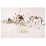 Mid-Century Two Tier Crystal Flower Chandelier