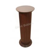 Mahogany Column Plant Stand with a Fluted Design