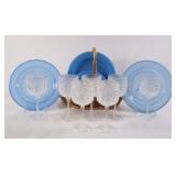 Patio Plastic Stemware, Plates & Wicker Basket