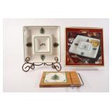 NEW-Spode Christmas Tree Dip Tray & Cheese Board