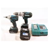 18v Makita Drill & Impact Driver Set w 4 Batteries