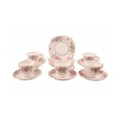 Colclough Dessert Set w Plates, Cups & Saucers