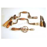 Two Vintage Hand Brace Drill, Hand Drill & Chisels