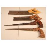 Vintage Collection of 2 Miter Box & 2 Keyhole Saws