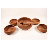 VTG NEW Winsome Teak Wood Salad Bowl Set