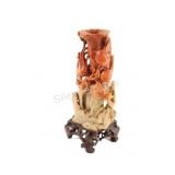 Chinese Hand-Carved Soapstone Spill Vase