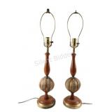 VTG Sculptured Wood, Textile & Ceramic Lamps