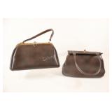 Freedex Dark Brown Top-Handle Handbags,1950