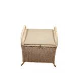 VTG Woven Wicker Storage Ottoman Vanity Stool