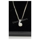 NEW - 10K White Gold & Opal Necklace