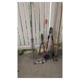 Collection of Garden Tools - Rake, Clippers, Hoe +