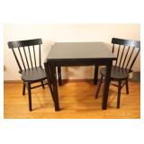 Modern Drop Leaf Black Wooden Bistro Set