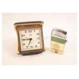 VTG Scripto Vu-Lighter w Clear Tank & Travel Clock
