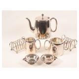 Silver Plated Breakfast Tea Set w Cream & Sugar