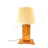 Hand-Carved Wooden Table Lamp