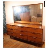 Mid Century Walnut 9- Drawer Dresser
