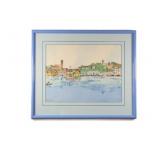 Carenage Grenada Signed Watercolor Artwork