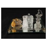 VTG Crystal Vanity Set on Mirrored Tray