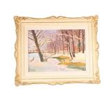 M Munro Signed Original Winter Scene Landscape