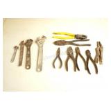 Assortment of Pliers and Crescent Wrenches